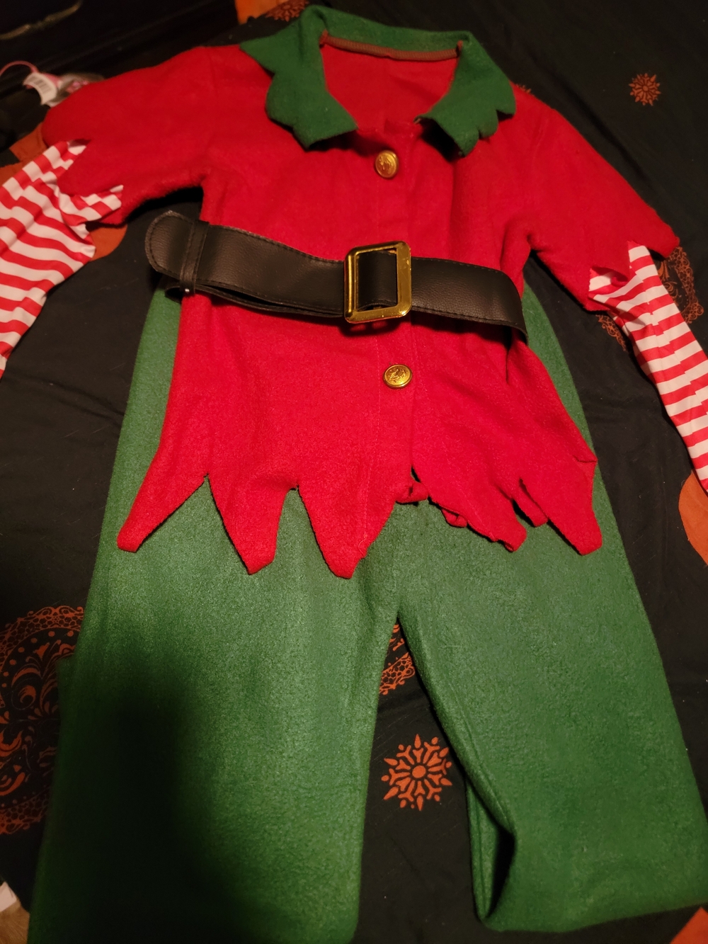 Kids Holiday Elf Costume - Red and Green